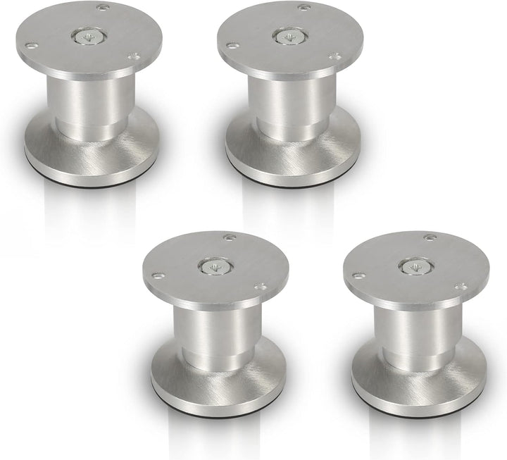 Gimisgu Aluminium Möbelfüsse 4er Set,Runde Möbelfuss Sockelfuss,Höhe 60mm,Höhenverstellbar:15mm,Bela