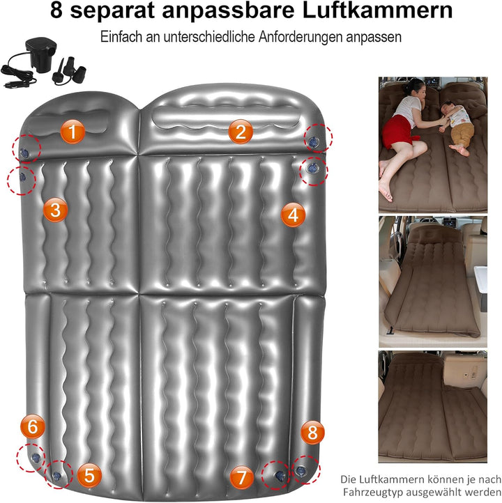 Auto Luftmatratze SUV Aufblasbare Matratze 190x125cm Beflocktes Luftbett Auto für Rücksitz & Kofferr