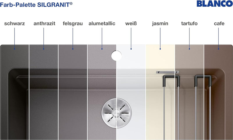 BLANCO SUBLINE 400-F | SILGRANIT cafe | Einbauart: Flächenbündig | ohne Ablauffernbedienung | 50er U