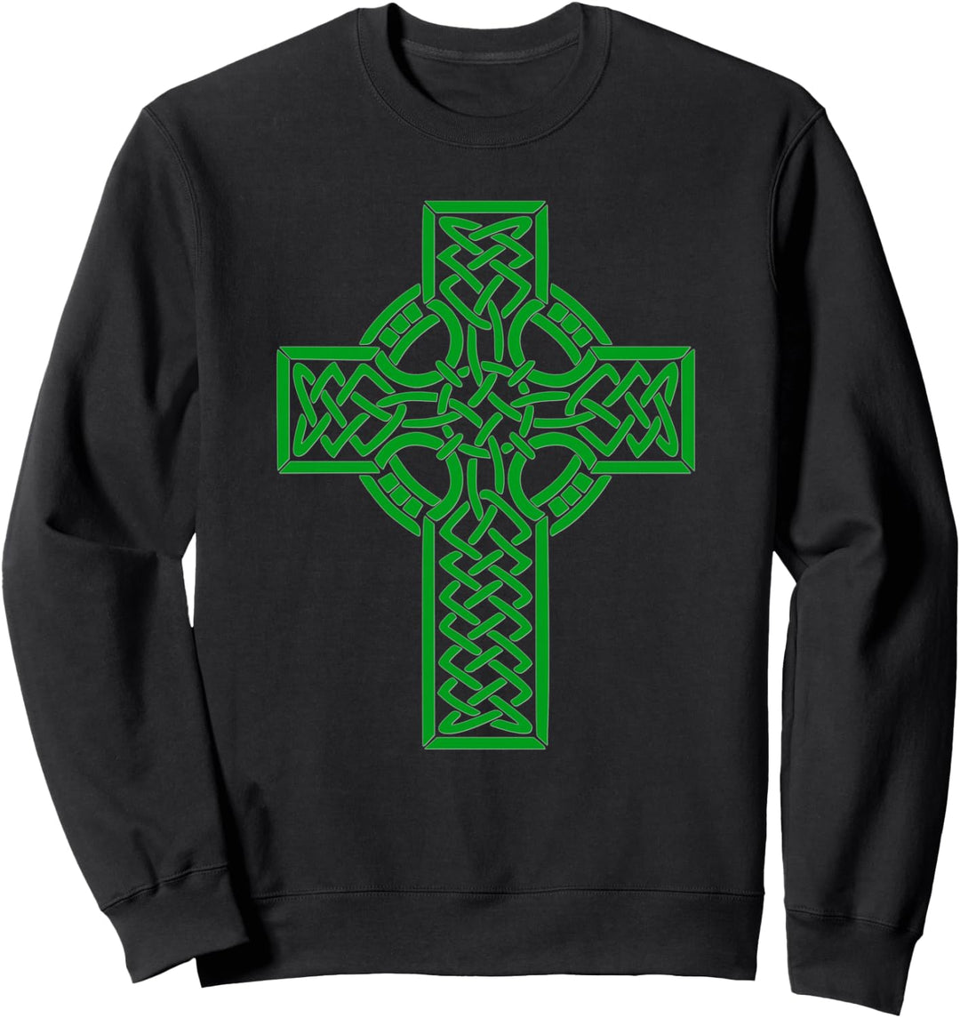 Grünes keltisches Kreuz. Sweatshirt