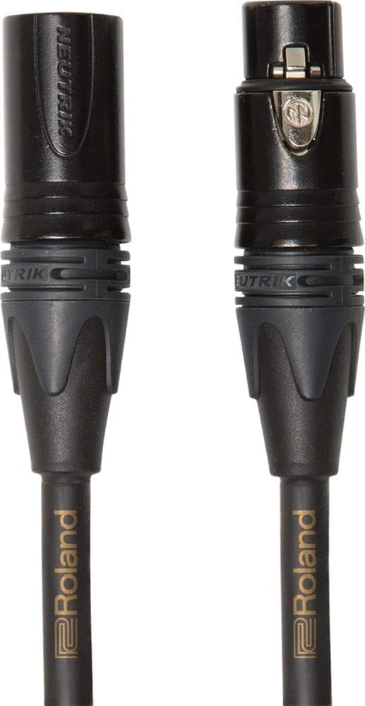 Roland Gold-Serie symmetrisches Mikrofonkabel – Neutrik XLR-Stecker, Länge: 4,5m – RMC-G15 15 Ft., 1