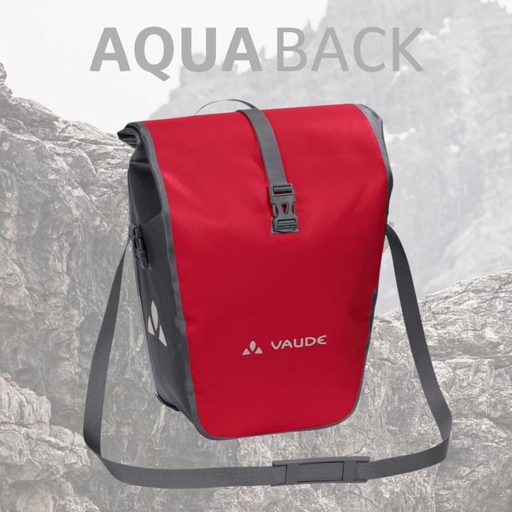 VAUDE Fahrradtasche für Gepäckträger Aqua Back Single 1 x 24 L in 24 Lang Rot, 24 Lang Rot