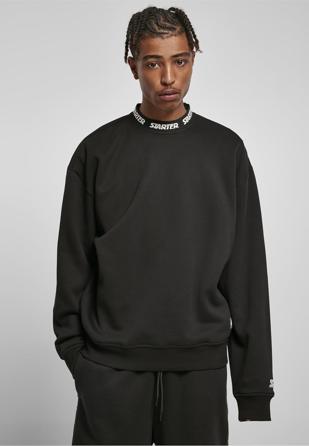 STARTER BLACK LABEL Herren Starter Jaquard Rib Crewneck XXL Schwarz, XXL Schwarz