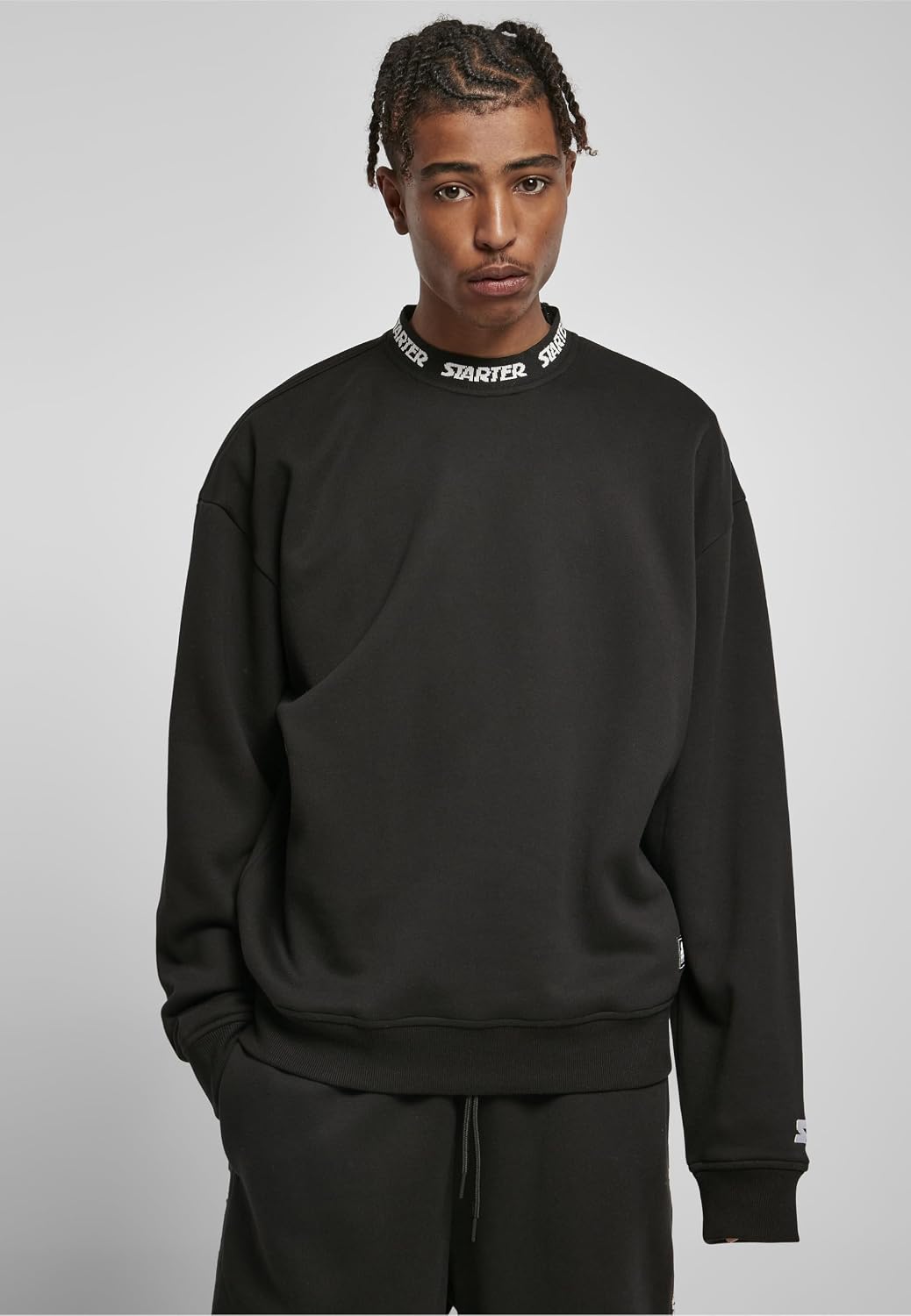 STARTER BLACK LABEL Herren Starter Jaquard Rib Crewneck XXL Schwarz, XXL Schwarz