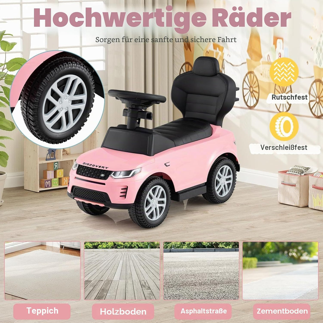 SOARS 3 in 1 Land Rover Rutschauto, Rutschfahrzeug mit Abnehmbarer Schiebstange, verstellbarem Schut