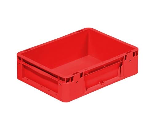 Stapelbox stark 400x300x120 mm | Eurobehälter | Stapelbehälter Farbe rot, Rot