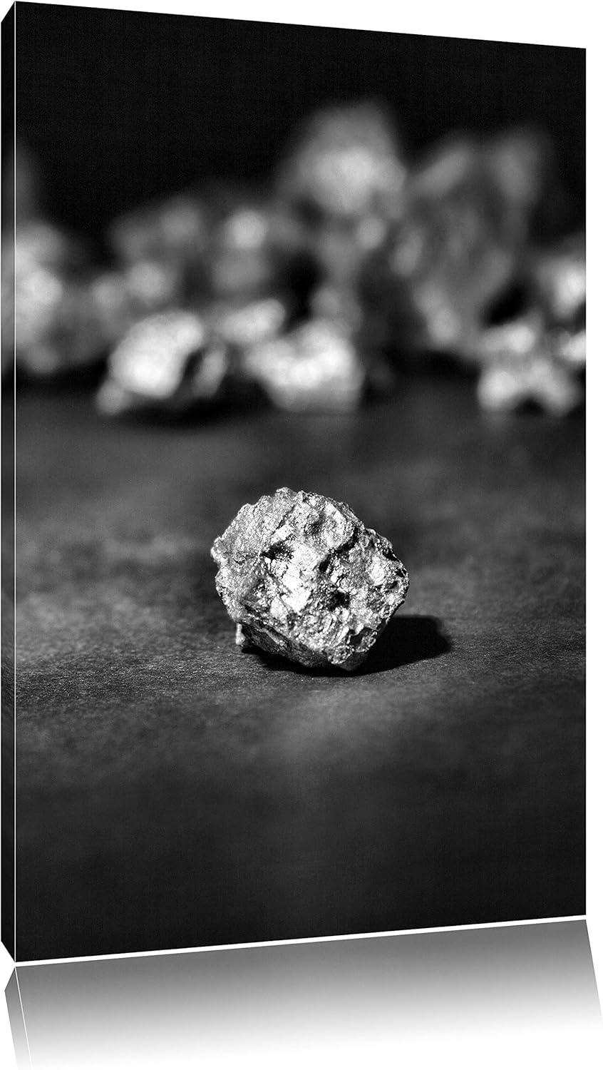 Monocrome, Goldnugget , Format: 100x70 auf Leinwand, XXL riesige Bilder fertig gerahmt mit Keilrahme