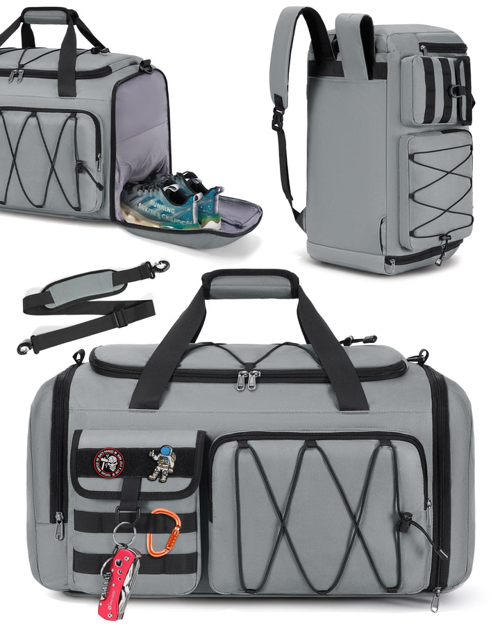 RAINSMORE 45L Sporttasche Herren Damen, 3-IN-1 Reisetasche mit Schuhfach Nassfach, Wasserdicht Gym D