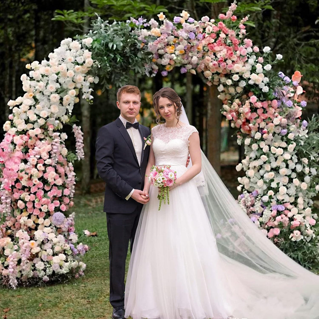 Wokceer Hochzeit Bogen Hintergrund Stand, 2 M Runde Hintergrund Stand Kreis Ballon Bogen Rahmen Stan
