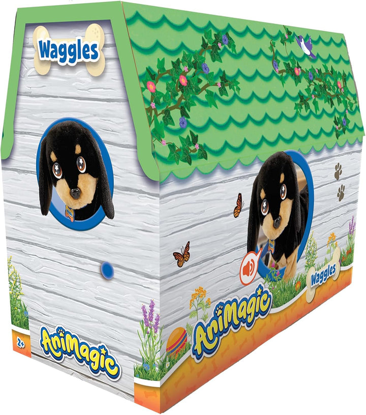 Animagic Waggles - Dackel - Interaktives Kuscheltier Für Kinder ab 2 Jahren - Lustig Plüschtier Spie