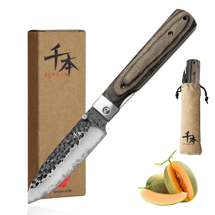 SENBON 440 Geschmiedetes Edelstahl Scharfes Camping Chef Messer japanisches stil Falten Tragbares Re