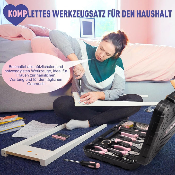 ‎Sundpey Werkzeugkoffer Gefüllt Profi 148tlg - Haushalts-Werkzeugkoffer Werkzeugkasten Werkzeug-set