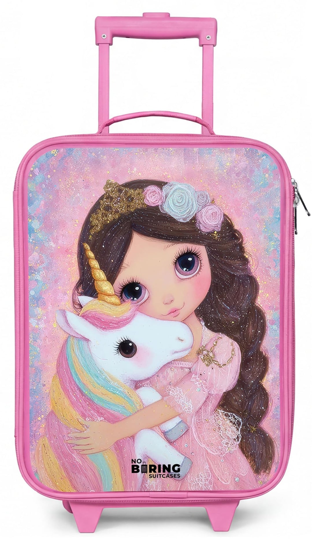 NoBoringSuitcases.com® Kinderkoffer Rosa Klein 48x31x19 cm Reisekoffer Pink Kleiner Kinder Koffer mi