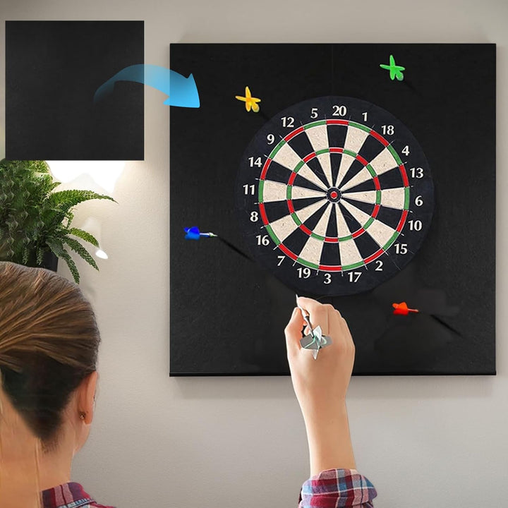 Dartboard Wandschutz - Dartboard Zubehör | Robuste Schwarz Abnehmbare Matte Für Spielzimmer Garage K