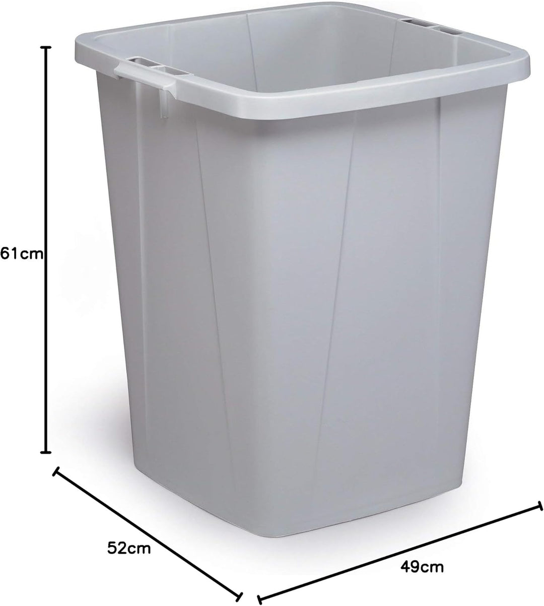 Durable Durabin Abfalleimer / Wertstofftonne 90 Liter, lebensmittelecht, mit Tragegriffen, grau, 180