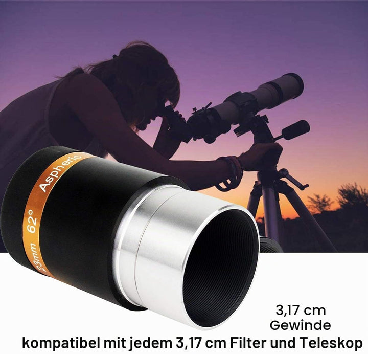 Svbony Teleskop Okular 1,25” 23mm 62° Weitwinkel Okular, Asphärisches Linse, High Definition Bilder,