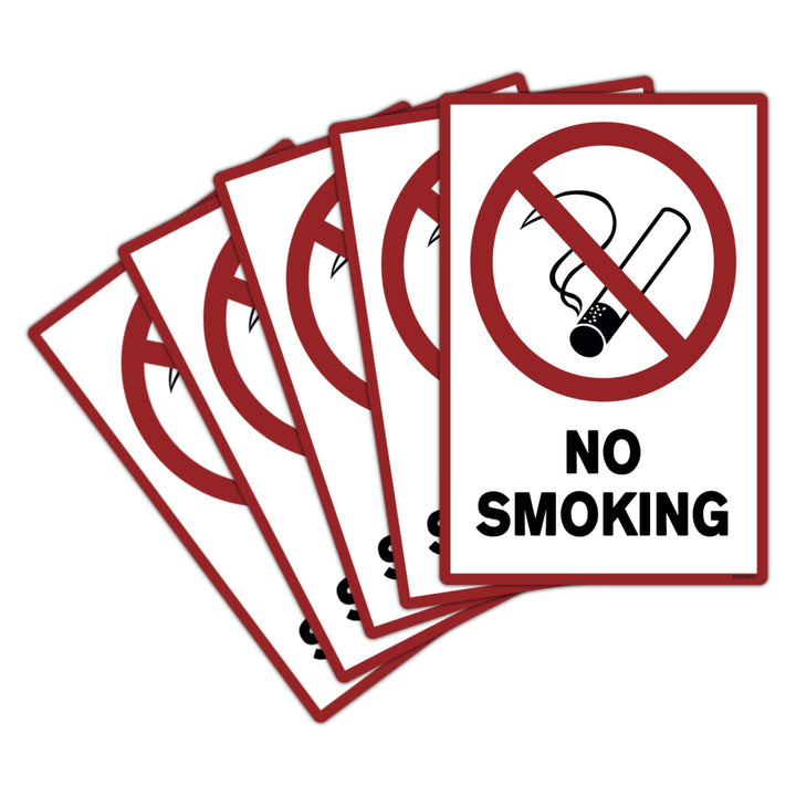 5 Stück No smoking/rauchen verboten Schild 20 x 30 cm aus stabiler PVC Hartschaumplatte 3mm mit UV-S