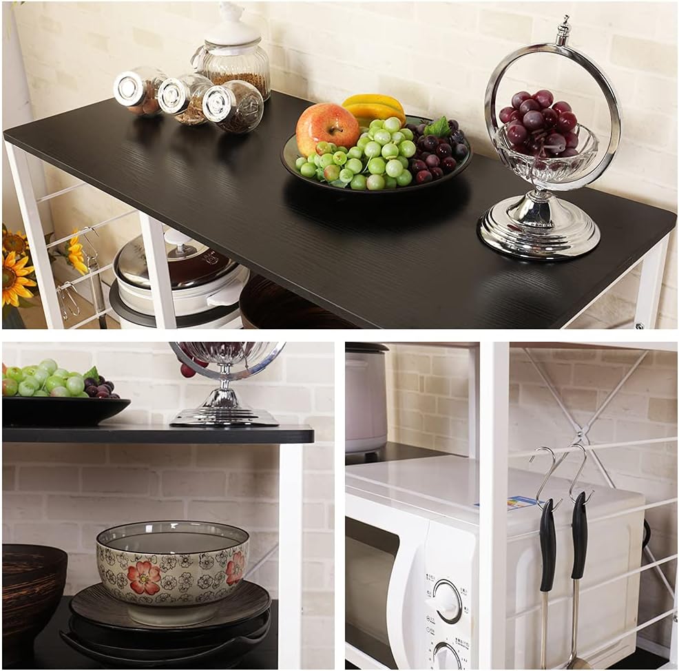 soges Bäckerregale Küchenregal Standregal Mikrowellenhalter Bäcker Regal Haushaltsregal mit 3 Ablage