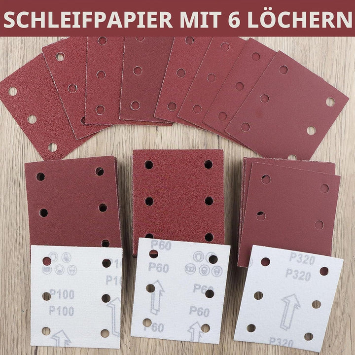 80Stück 115x101mm Schleifpapier Klettscheiben Kit Klettschleifpapier 115x101mm MIX, 115x101mm MIX