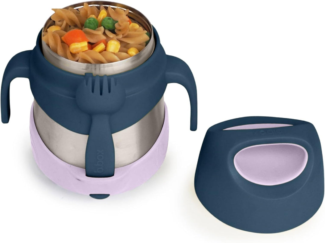 b.box Isolierte Lebensmitteldose mit doppelwandigem Edelstahl und Löffel, Kinder-Lunchbox für warme