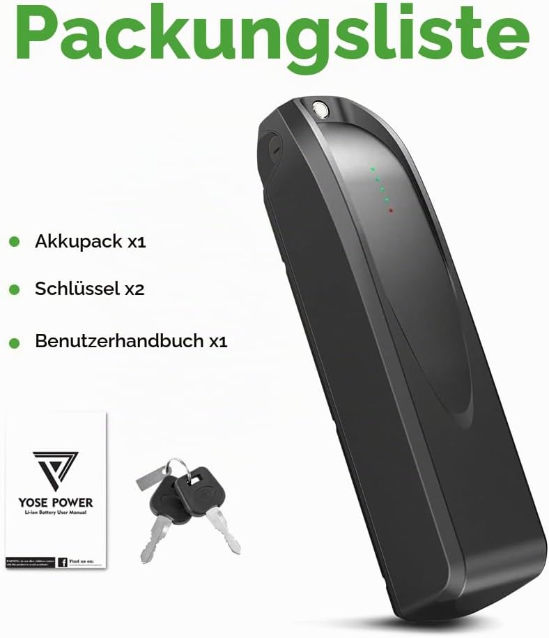 E-Bike Batterie 36V 10,4Ah Li-ion Downtube Akku ZZ98 Elektrofahrrad Prophete BP