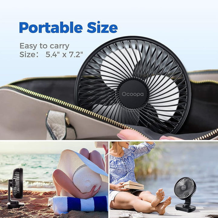 OCOOPA USB Ventilator Ultra Leise - 4000mAh Tischventilator, 4 Geschwindigkeiten, Mini Ventilator fü