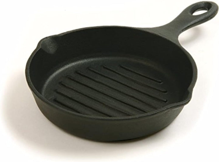 Norpro Grillpfanne aus Gusseisen, vorgefasst, rund, 17,5 cm