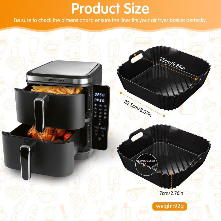 2 Stück Airfryer Silikonform Heissluftfritteuse Zubehör für Gourmetmaxx Heissluft-fritteuse Vertikal