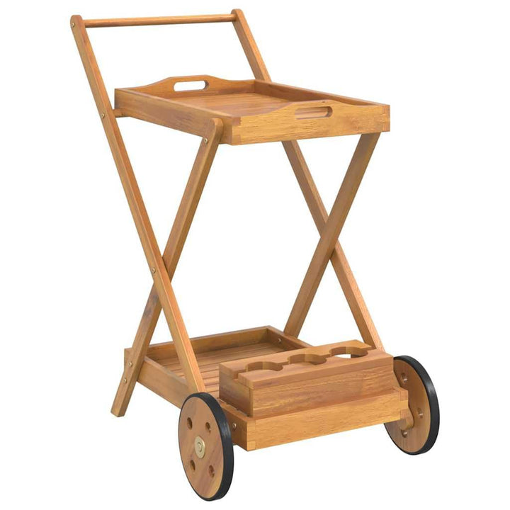 vidaXL Teewagen, Trolley mit viel Stauraum, Rollwagen mit Flaschenhalter, Servierwagen Küchenwagen K