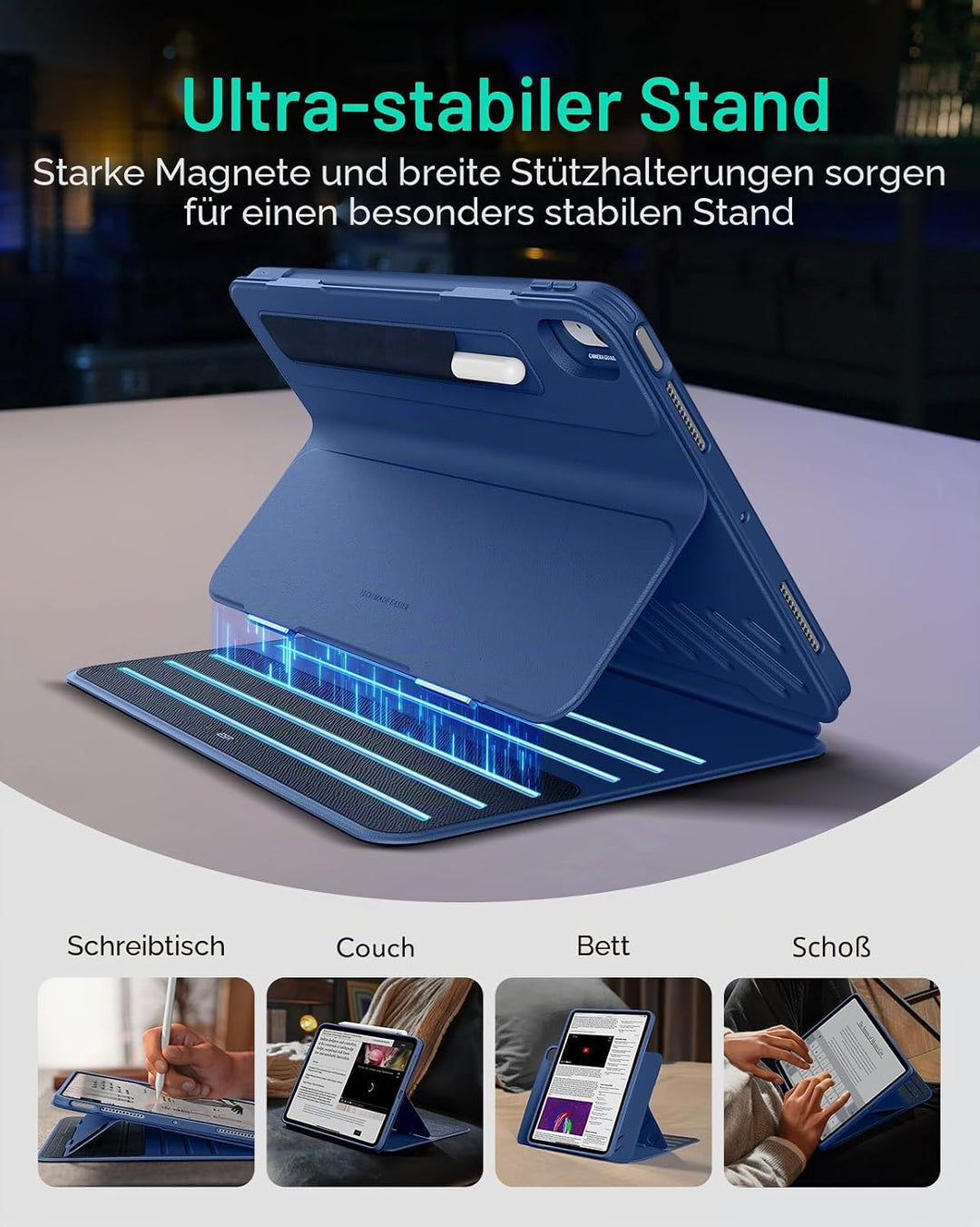 ESR Hülle für iPad Air 11 Zoll M4/M3/M2, iPad Air 8/7/6/5/4 (2026/2025/2024/2022/2020), drehbare Hül