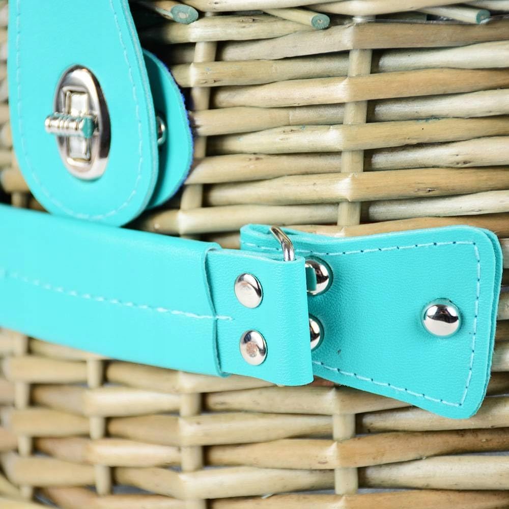 Zolta Picknickkorb Korb mit Deckel - Weidenkorb mit Picknick Geschirr und Thermischer Einsatz - Ther