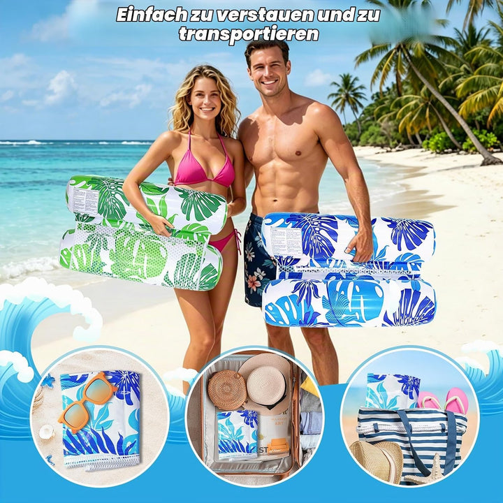 Luftmatratze Pool Erwachsene, 2 Wasserhängematte mit Netz, 4 In 1 Luftmatratze Wasser Hängematte mit