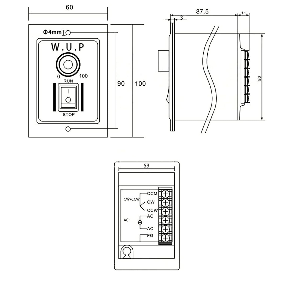 Motor Mit Frequenzumrichter, Drehzahl Stufenlos regelbarer Frequenzumrichtermotor mit Getrieberegler