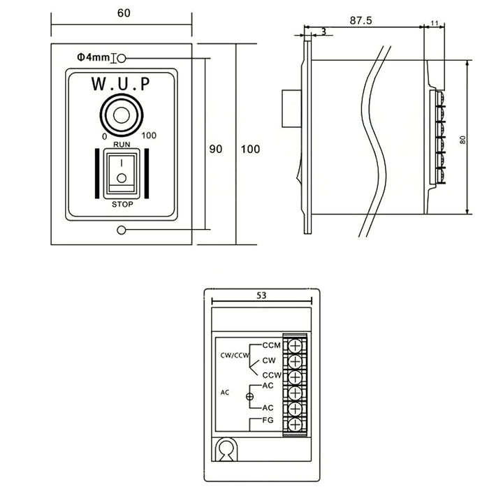 Motor Mit Frequenzumrichter, Drehzahl Stufenlos regelbarer Frequenzumrichtermotor mit Getrieberegler