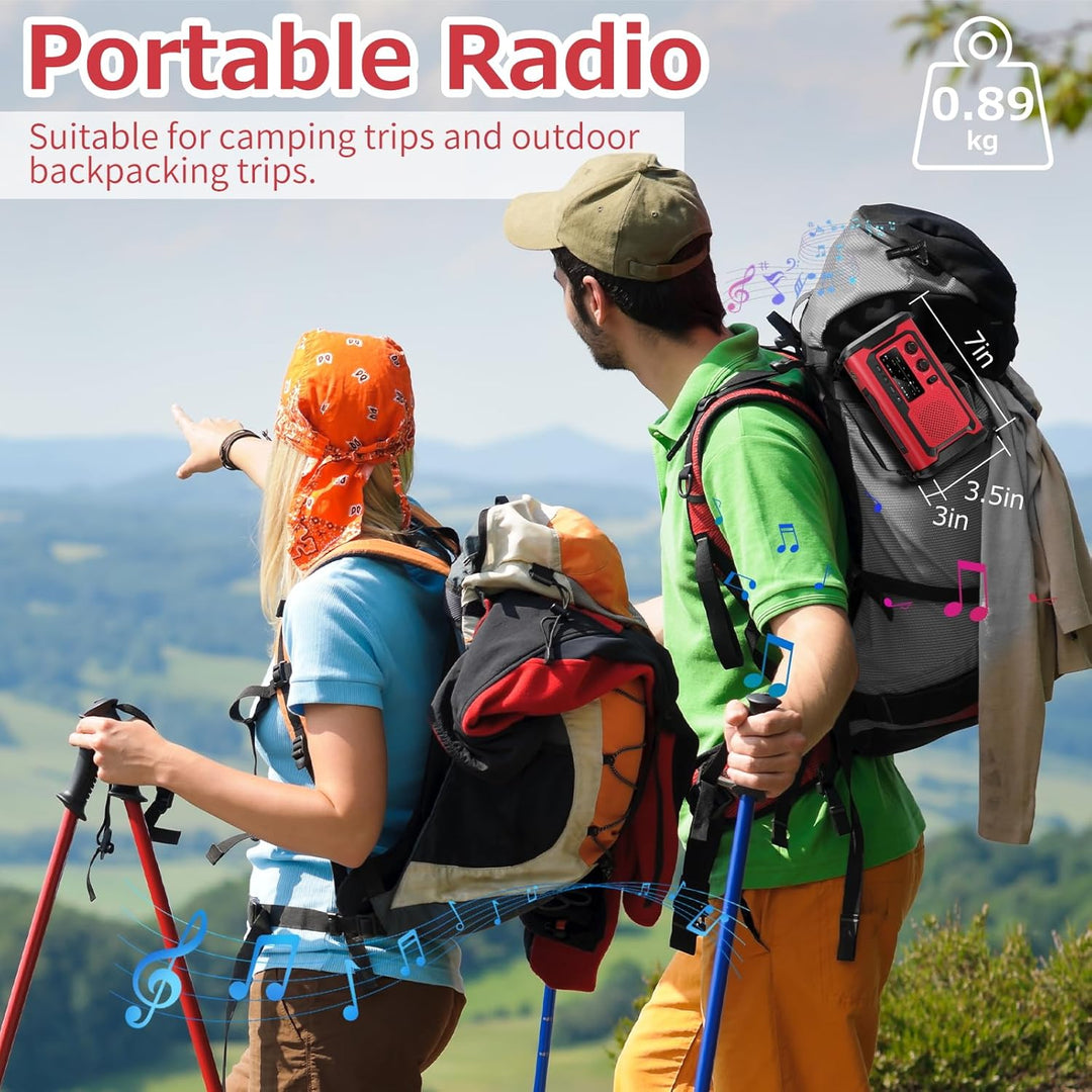 Kurbelradio 27000mAh Notfallradio mit Solar & Handkurbel, AM/FM Emergency Radio mit SOS Alarm, Bluet