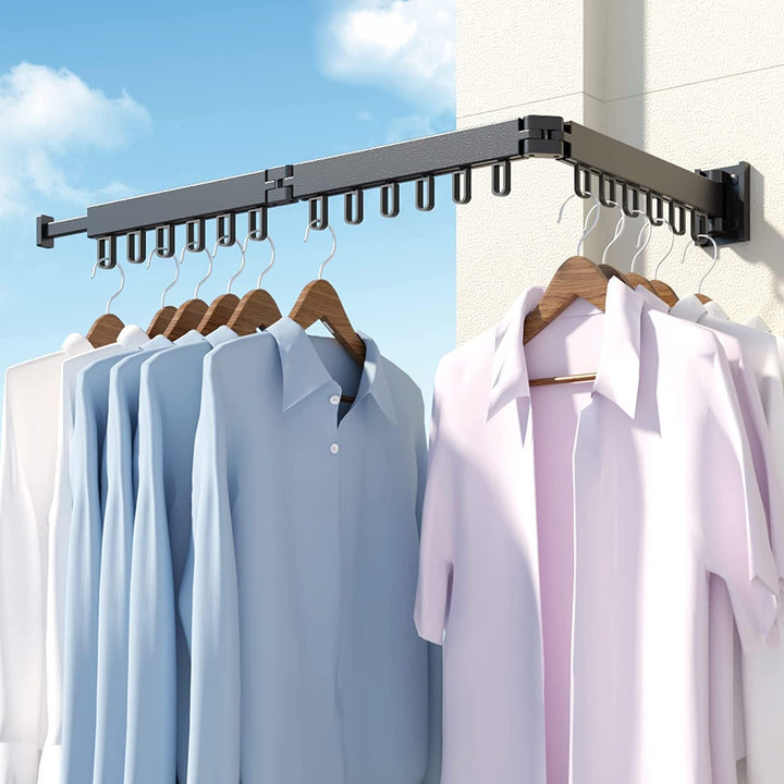 Honeyhouse Einziehbar Wandmontage Wäscheständer, Faltbar Einziehbar Drehbar Kleiderständer mit 18 Ha