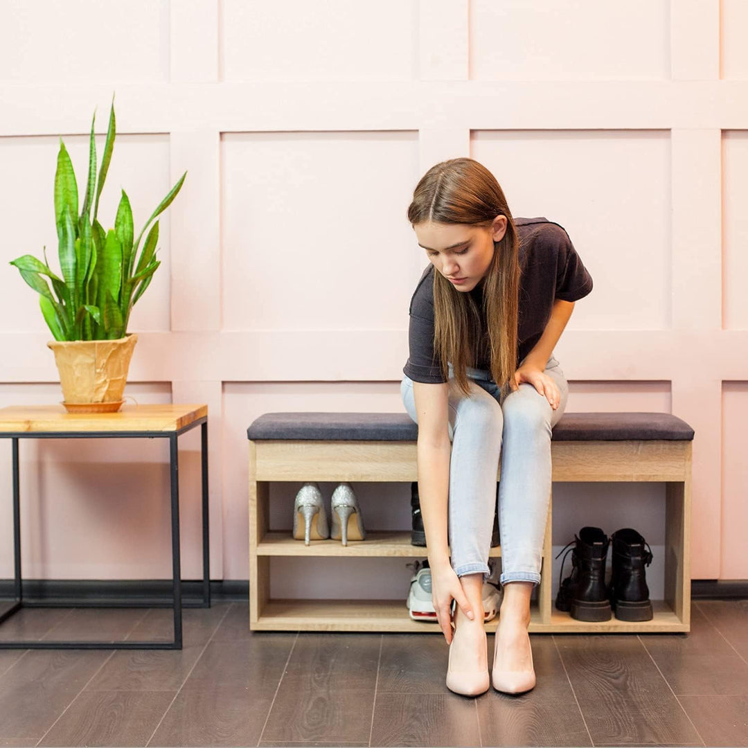KOMTO Schuhschrank mit Sitzbank Flur - Schuhregal Bank mit Stauraum Schuhbank mit Sitzfläche | Garde