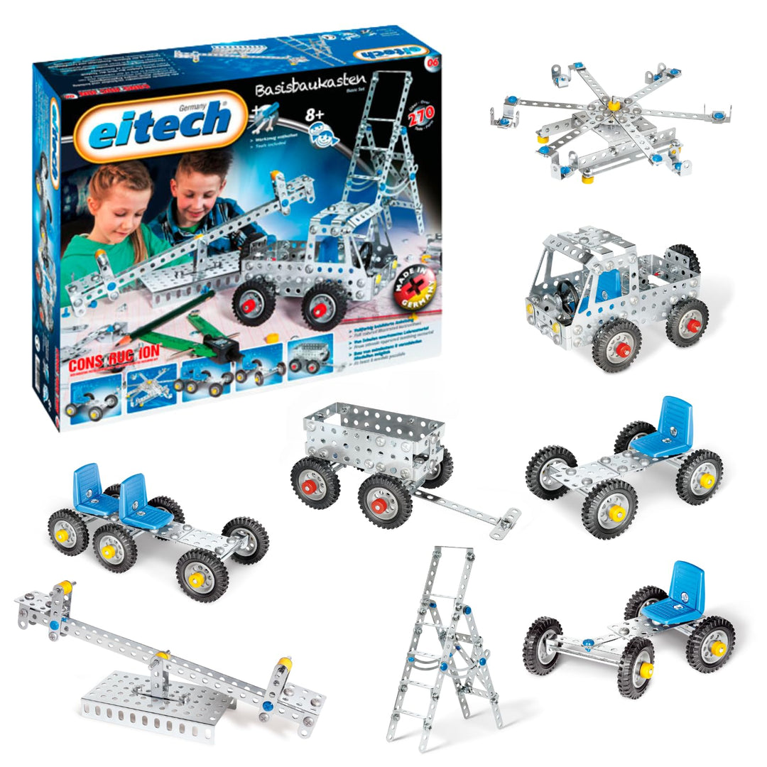 Eitech 00006 Metallbaukasten - Basisbaukasten, Bausatz für Kinder ab 8 Jahren, Mind. 8 Modelle bauba