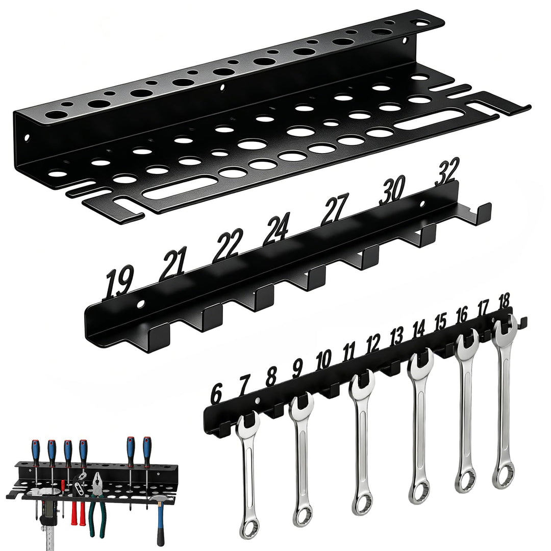 Werkzeughalter Wand 2in1 40cm Schraubendreher/Zange-Halter Code 6-18/19-32 | Robustes Metall, platzs