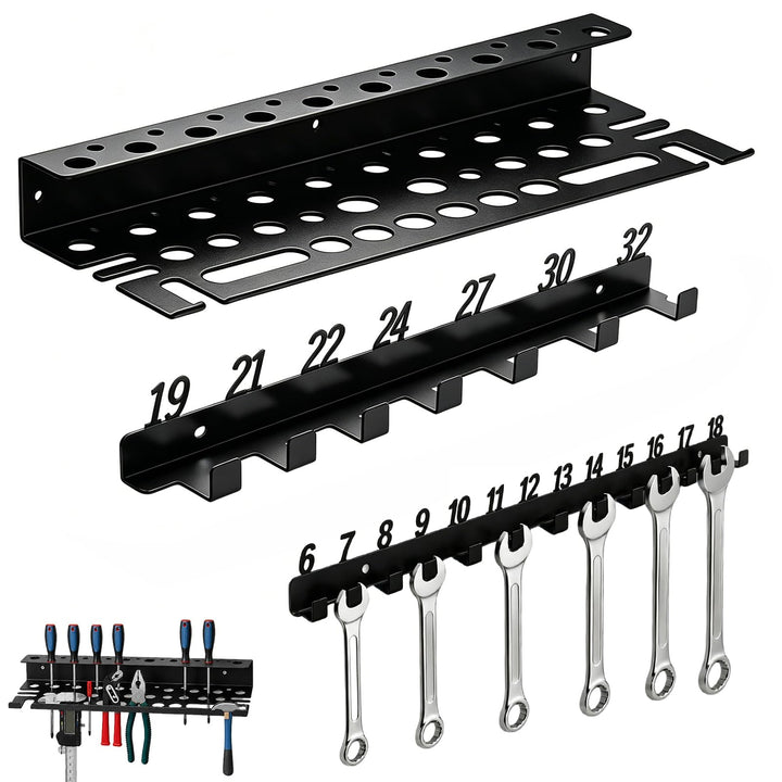 Werkzeughalter Wand 2in1 40cm Schraubendreher/Zange-Halter Code 6-18/19-32 | Robustes Metall, platzs