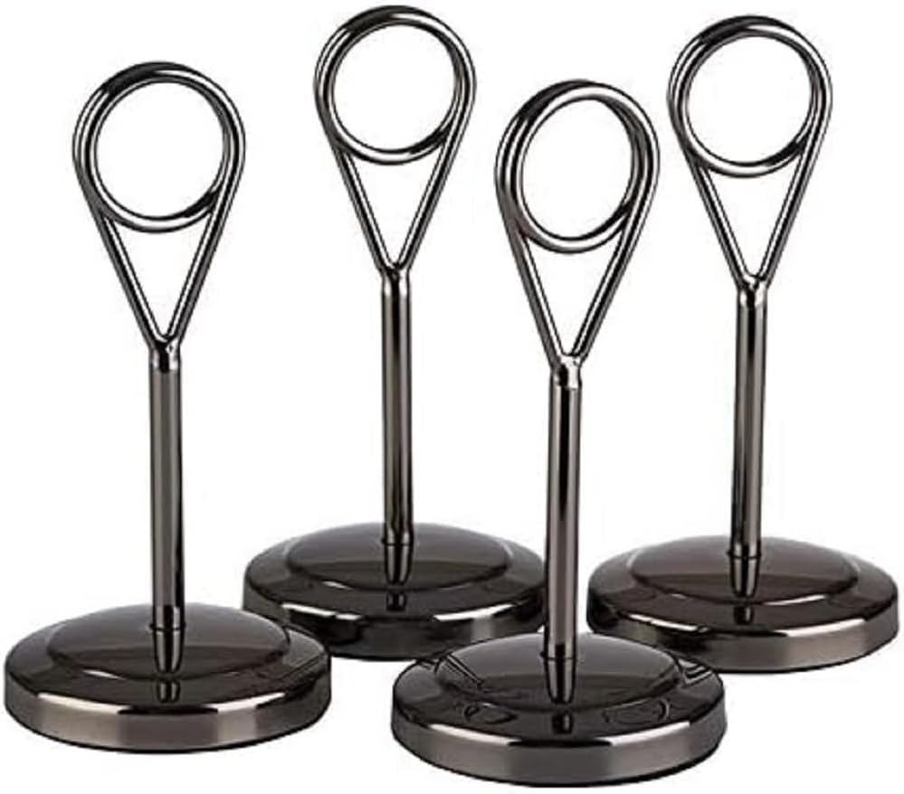 APS Tischkartenhalter 4er Set, Tischkarten, Fotohalter, hochglanzpoliert, inkl. 20 schwarze Beschrif