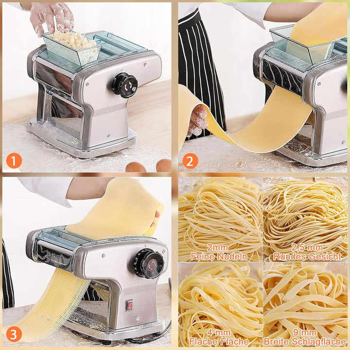 Elektrische Nudelmaschine, 135W pastamaker aus Edelstahl, geeignet für die Herstellung von Spaghetti