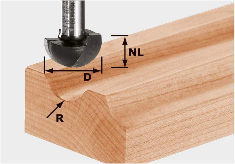 Festool Hohlkehlfräser HW S8 R6,35 Radius 6,35 mm, Radius 6,35 mm