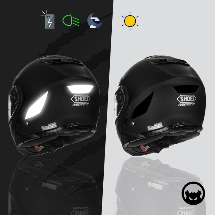 FYB© Set mit 5 reflektierenden Aufklebern, wiederverwendbar, kompatibel mit Helm Shoei Neotec 2 und