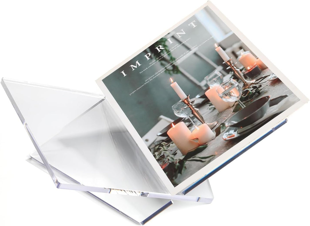 UikJOY Transparenter Acryl Buchständer Kreuzrahmen Acryl Buchhalter, Leseständer offene Ausstellen,