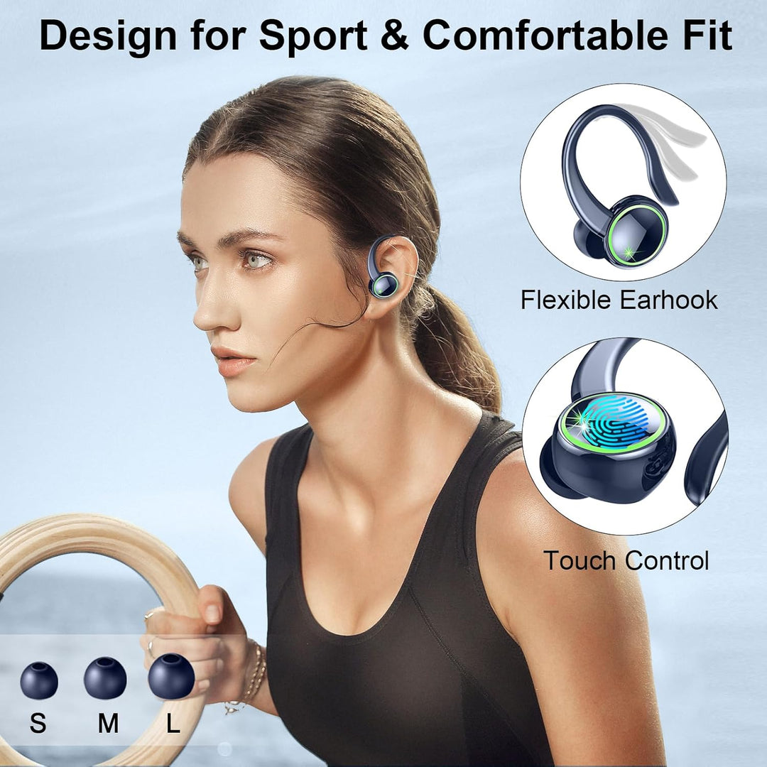 2026 Bluetooth Kopfhörer Sport, Kopfhörer Kabellos Bluetooth 5.4 Hi-Fi Stereo, 50 Std In Ear Kopfhör