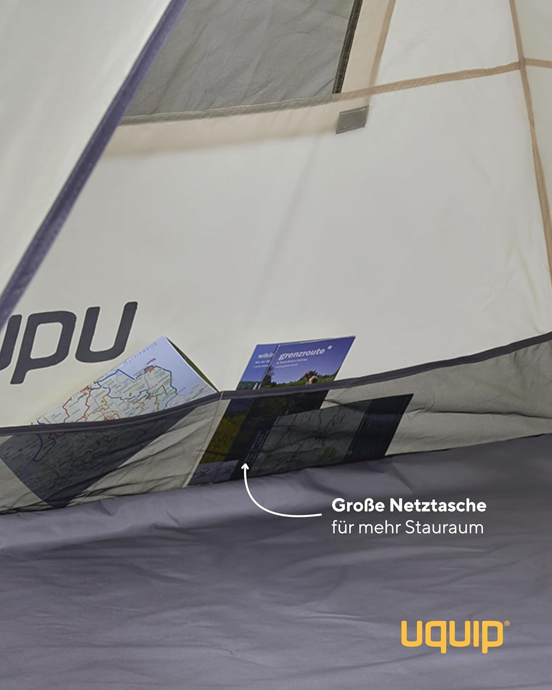 Uquip Strandmuschel Speedy XL Boulder I 170 x 115 x 230 cm I UPF 50+ Strandzelt zum Schutz vor Sonne