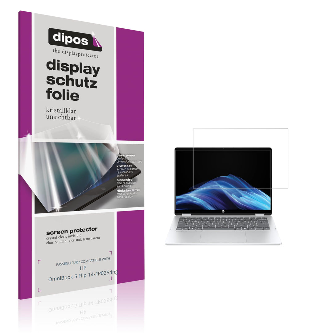 dipos I 2x Schutzfolie klar passend für HP OmniBook 5 Flip 14-FP0254ng Folie Displayschutzfolie, Ult