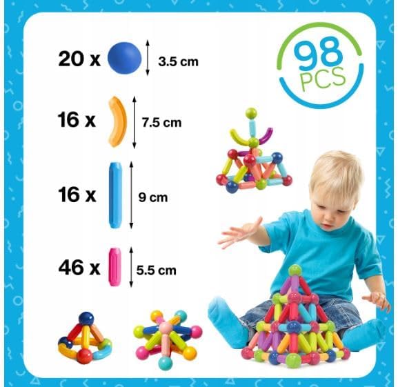 Kinderplay Grosses magnetischen Bausteinen und Stangen Spielzeugset KP4192