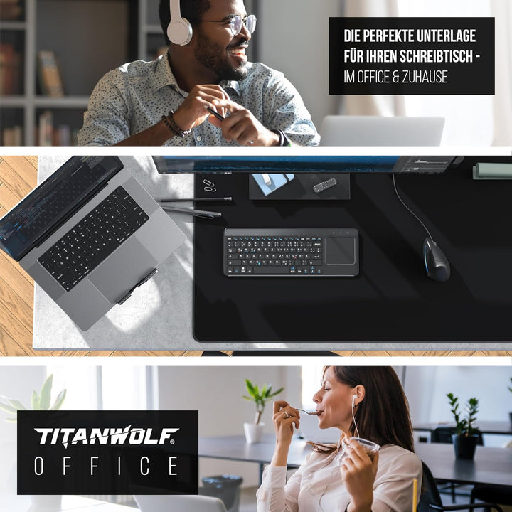 Titanwolf Übergrösse Mauspad 1600x800mm, XXXL Mousepad Home und Office Schreibtischunterlage Gross,